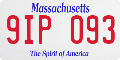 MA license plate 9IP093