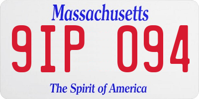 MA license plate 9IP094