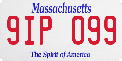 MA license plate 9IP099