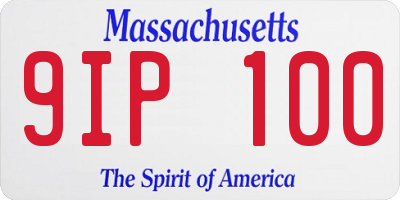 MA license plate 9IP100