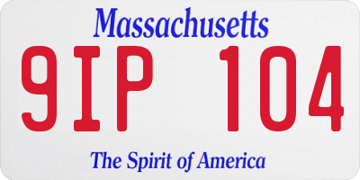 MA license plate 9IP104