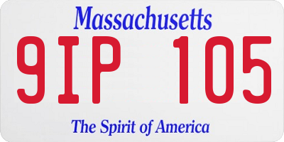 MA license plate 9IP105