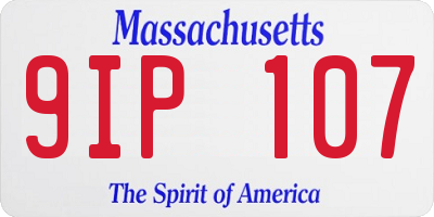 MA license plate 9IP107