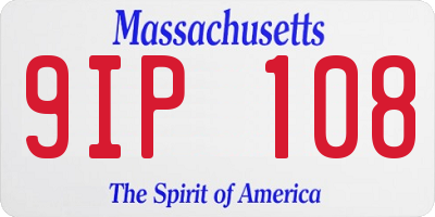 MA license plate 9IP108