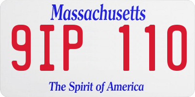 MA license plate 9IP110
