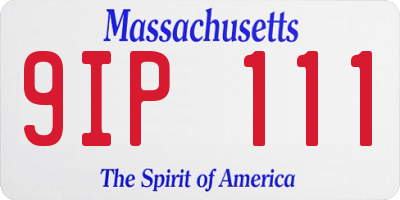 MA license plate 9IP111