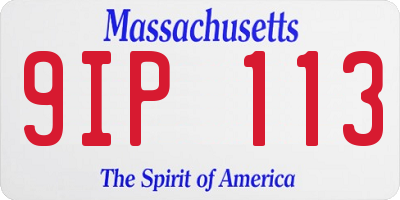 MA license plate 9IP113