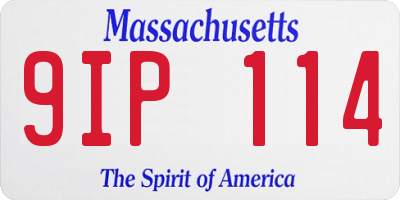 MA license plate 9IP114