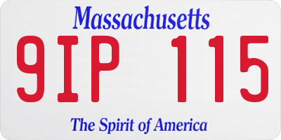 MA license plate 9IP115