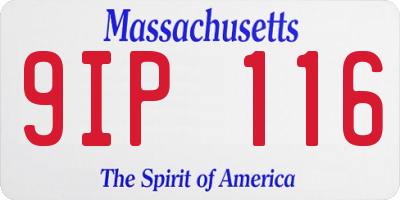 MA license plate 9IP116