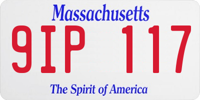 MA license plate 9IP117