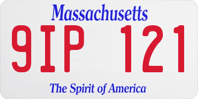 MA license plate 9IP121