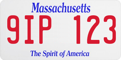 MA license plate 9IP123