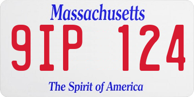 MA license plate 9IP124