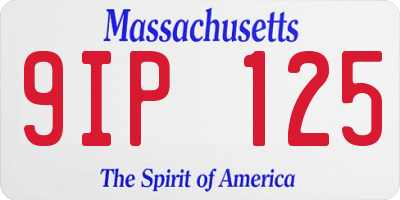MA license plate 9IP125