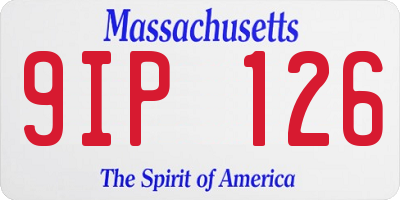 MA license plate 9IP126