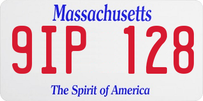 MA license plate 9IP128