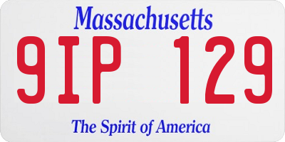 MA license plate 9IP129