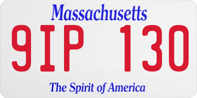 MA license plate 9IP130