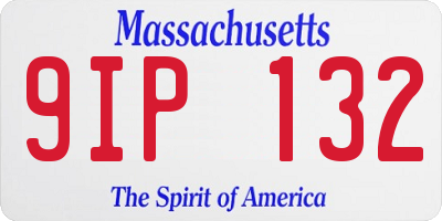MA license plate 9IP132