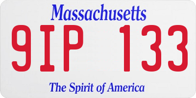 MA license plate 9IP133