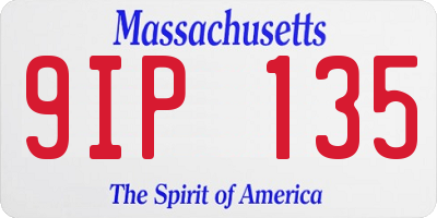 MA license plate 9IP135