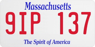 MA license plate 9IP137