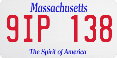 MA license plate 9IP138