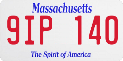 MA license plate 9IP140