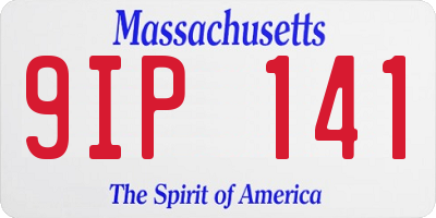 MA license plate 9IP141