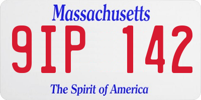 MA license plate 9IP142
