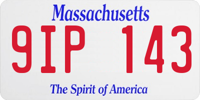 MA license plate 9IP143