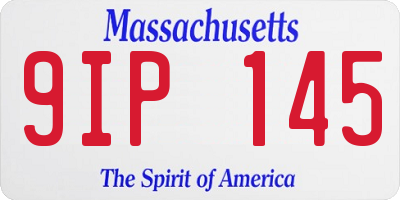 MA license plate 9IP145