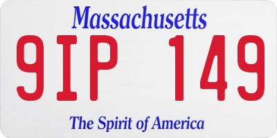 MA license plate 9IP149