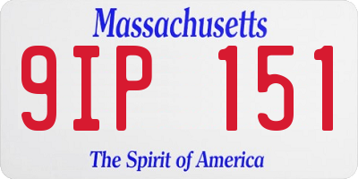 MA license plate 9IP151