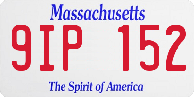 MA license plate 9IP152