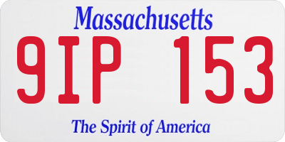 MA license plate 9IP153