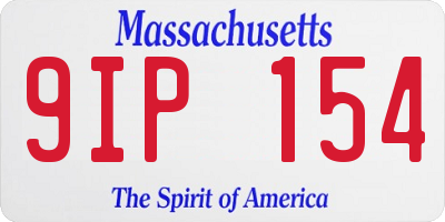 MA license plate 9IP154