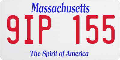 MA license plate 9IP155