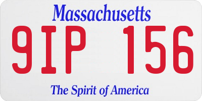 MA license plate 9IP156