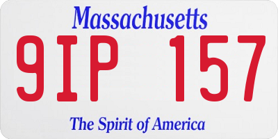 MA license plate 9IP157
