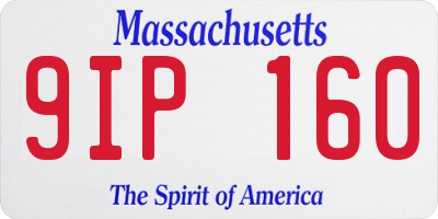 MA license plate 9IP160