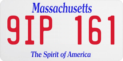 MA license plate 9IP161