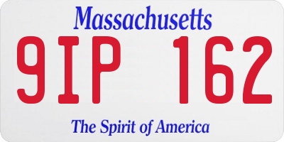 MA license plate 9IP162