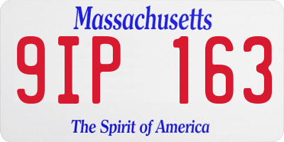 MA license plate 9IP163