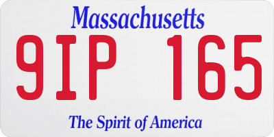 MA license plate 9IP165