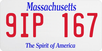 MA license plate 9IP167
