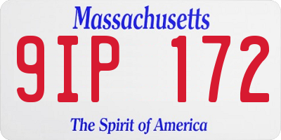 MA license plate 9IP172