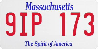 MA license plate 9IP173