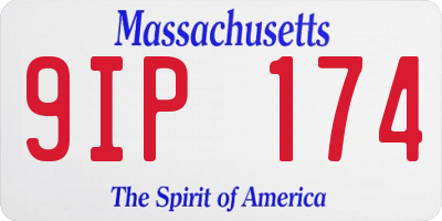 MA license plate 9IP174